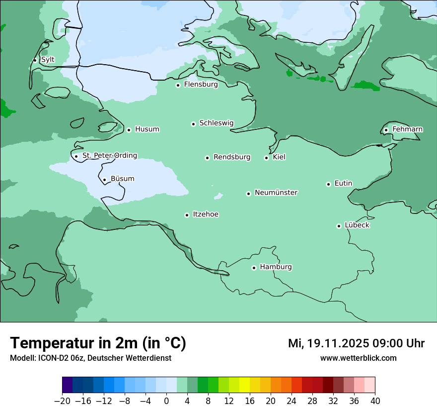 Modellkarten Temperatur