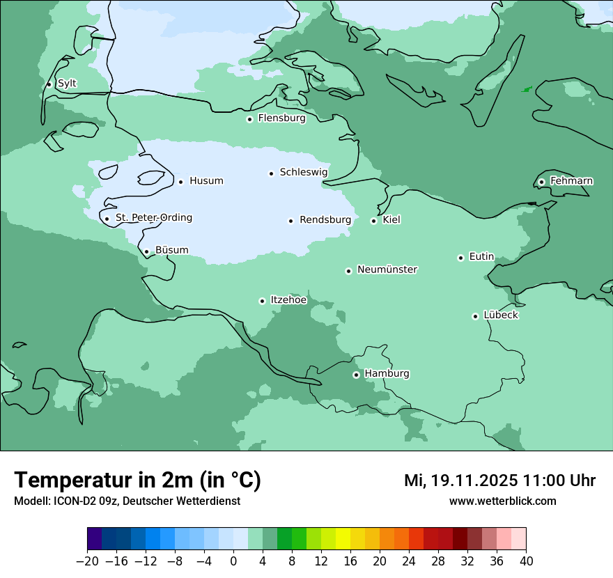 Modellkarten Temperatur