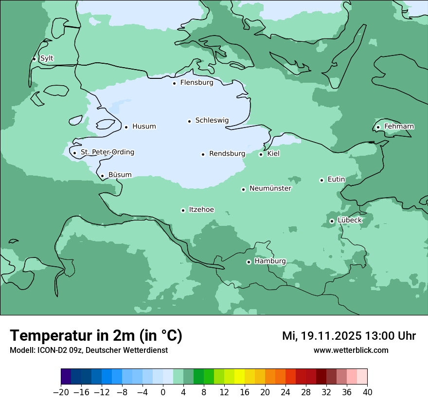 Modellkarten Temperatur
