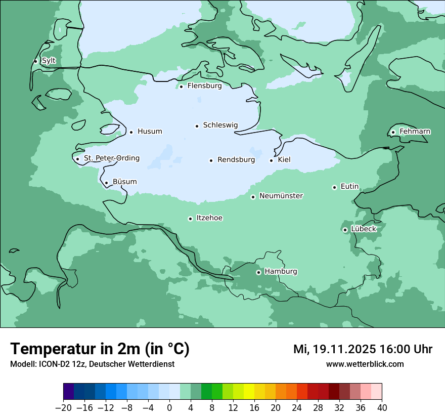 Modellkarten Temperatur