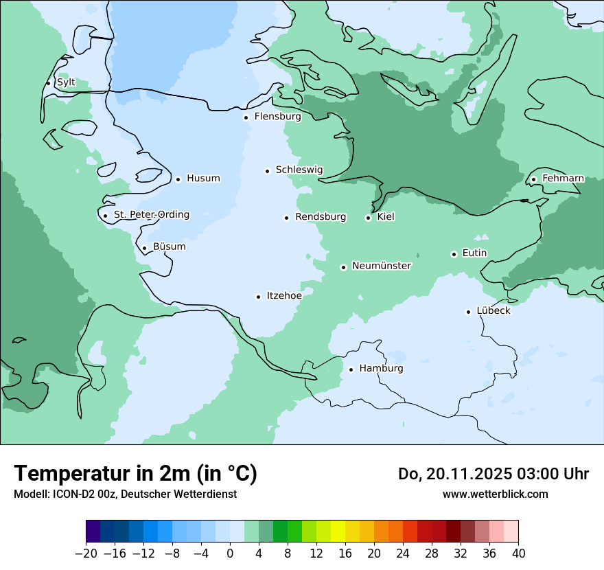 Modellkarten Temperatur