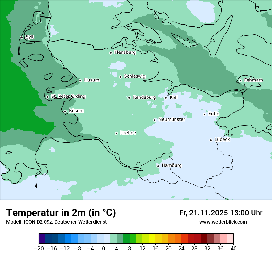 Modellkarten Temperatur