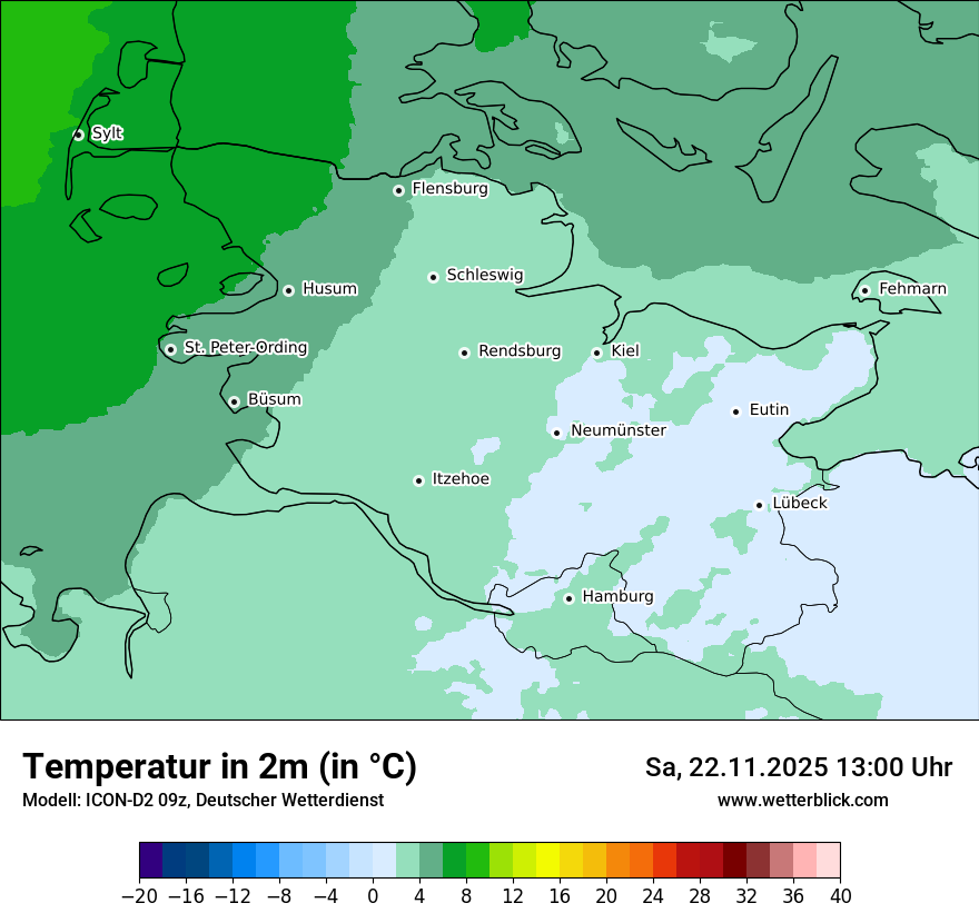 Modellkarten Temperatur