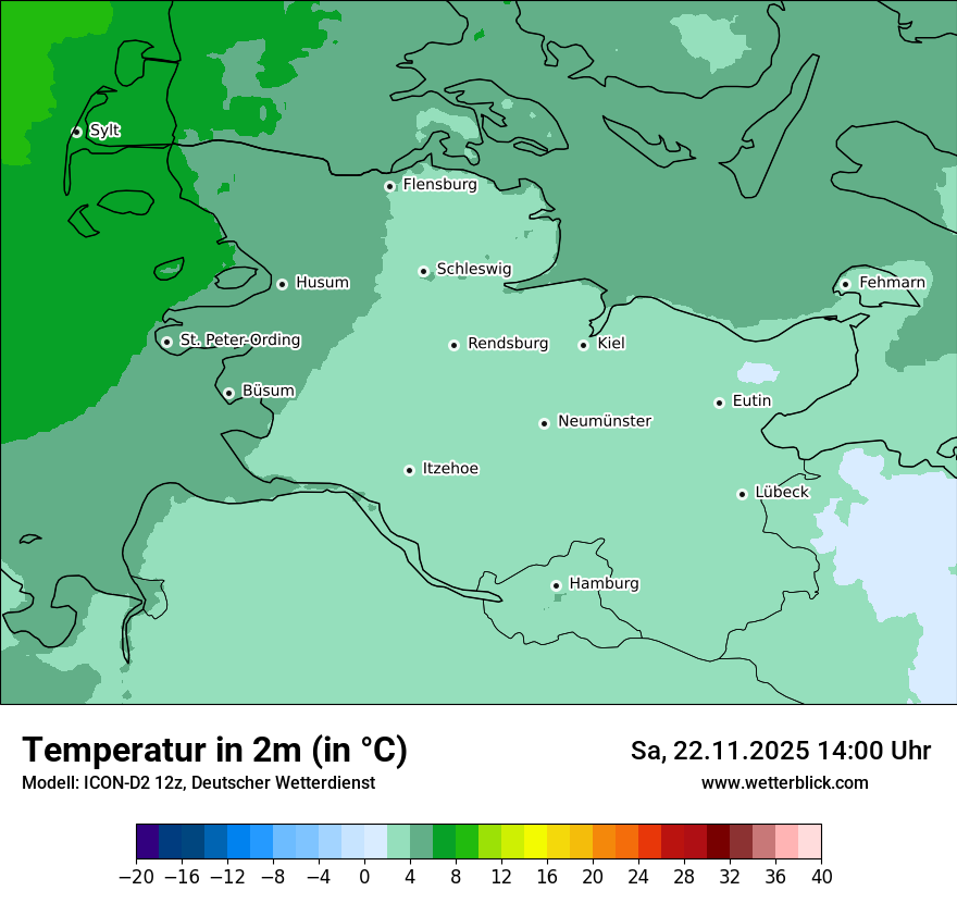 Modellkarten Temperatur