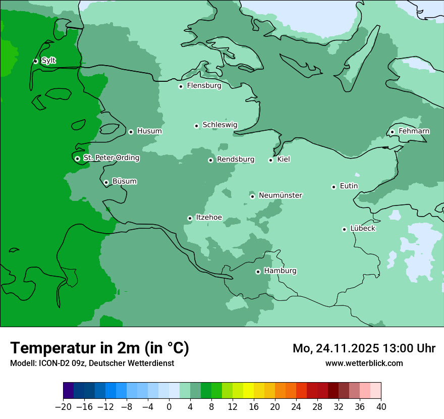 Modellkarten Temperatur