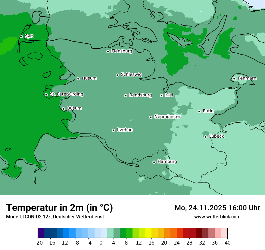 Modellkarten Temperatur
