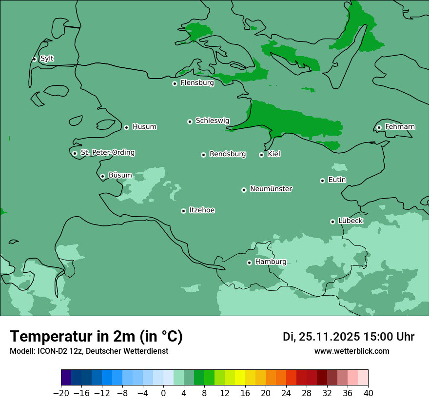 Modellkarten Temperatur