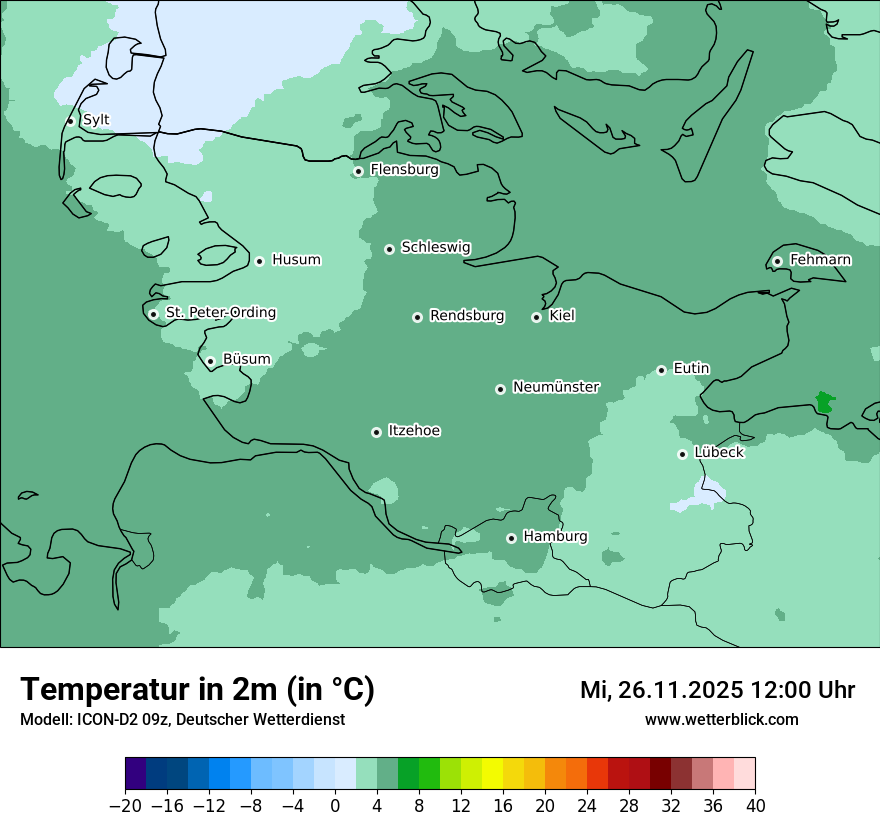 Modellkarten Temperatur