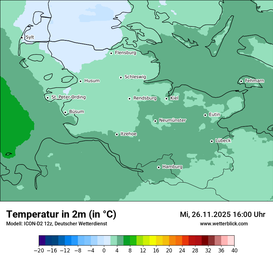 Modellkarten Temperatur