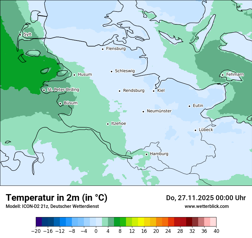 Modellkarten Temperatur
