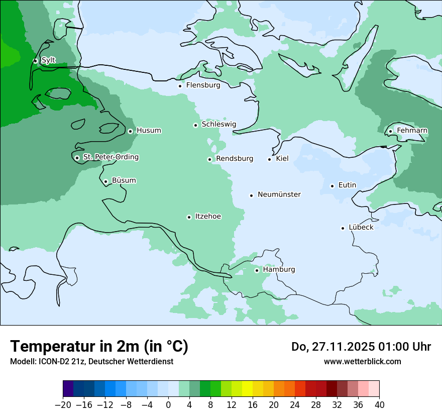 Modellkarten Temperatur