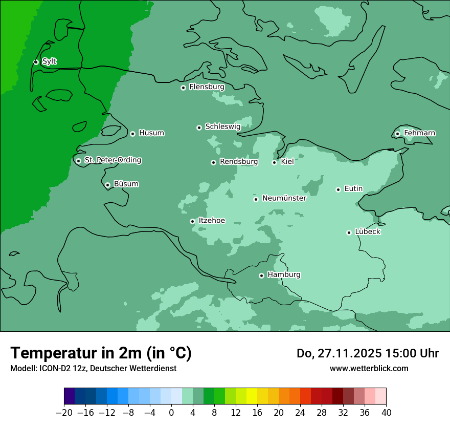 Modellkarten Temperatur