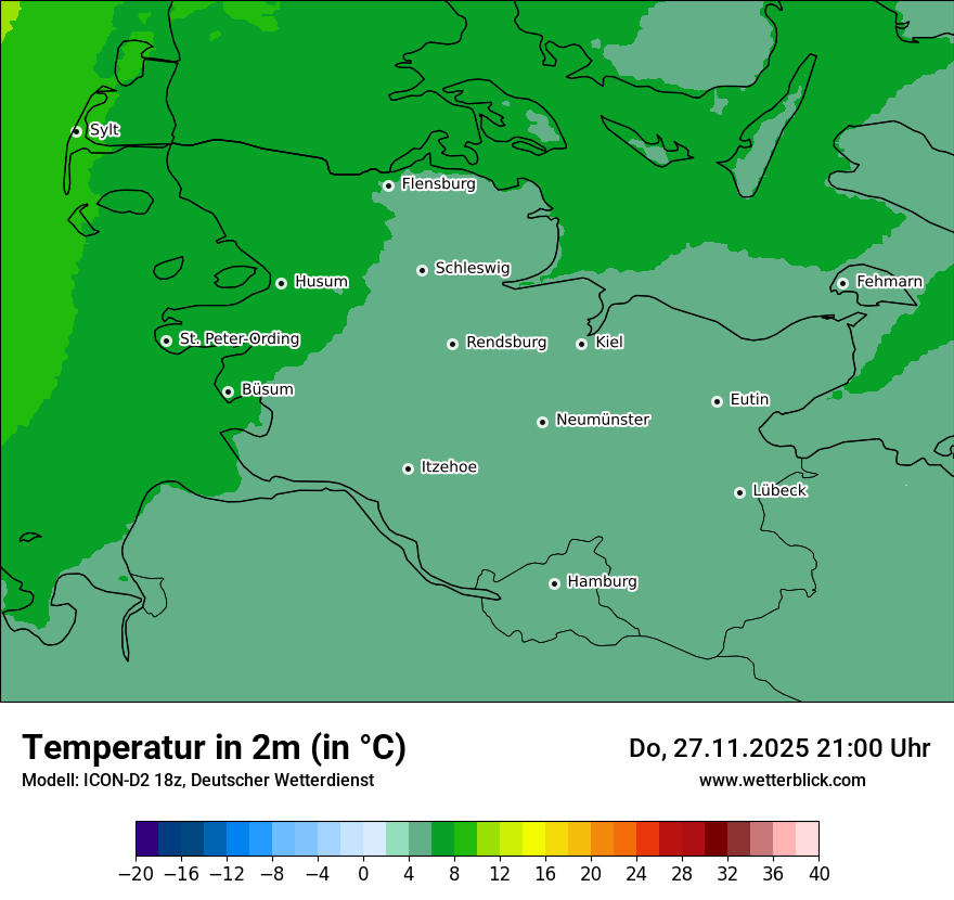 Modellkarten Temperatur