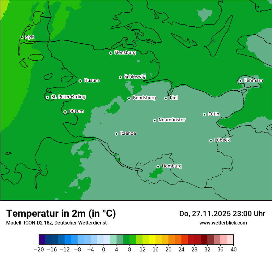 Modellkarten Temperatur