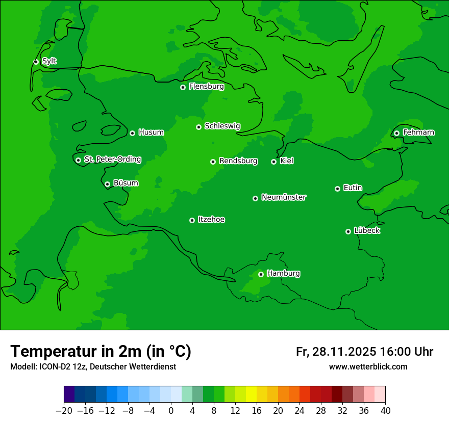 Modellkarten Temperatur