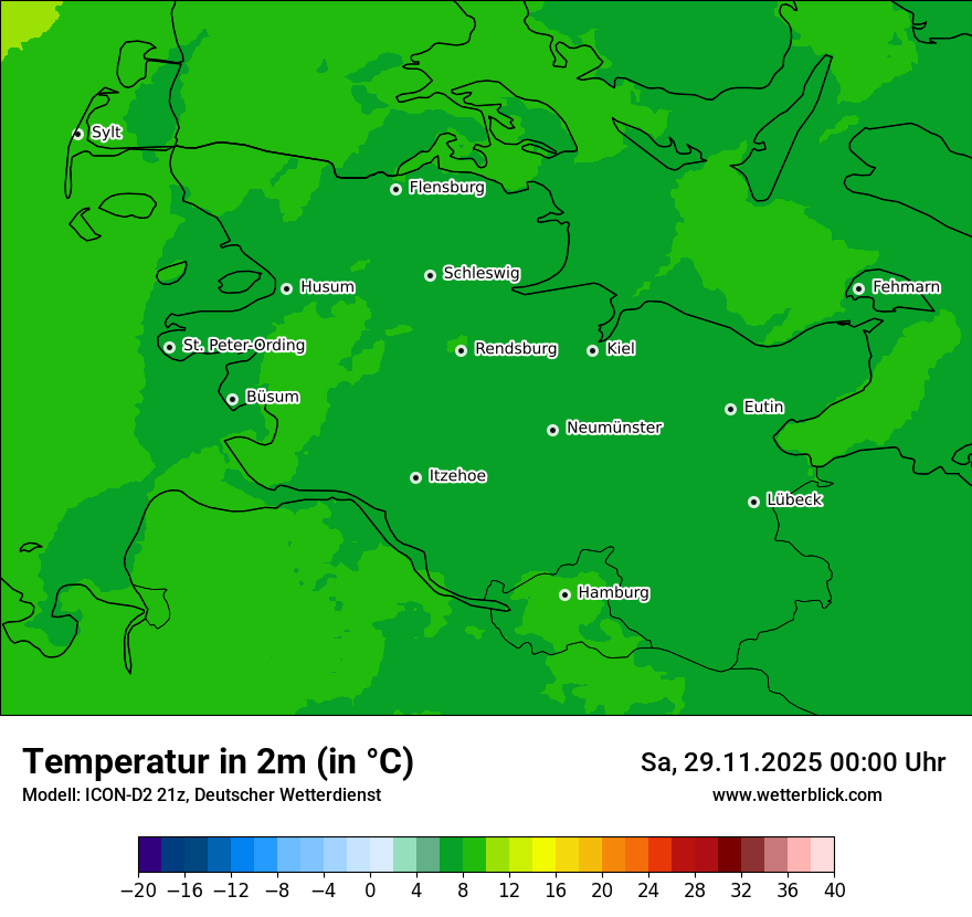 Modellkarten Temperatur