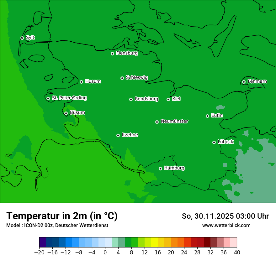 Modellkarten Temperatur