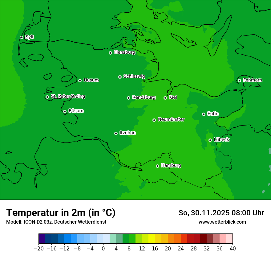 Modellkarten Temperatur