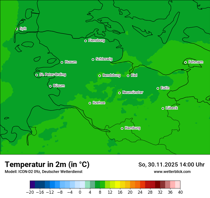 Modellkarten Temperatur