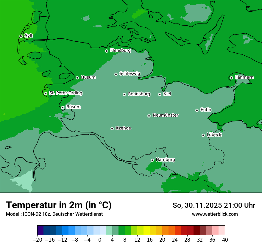 Modellkarten Temperatur
