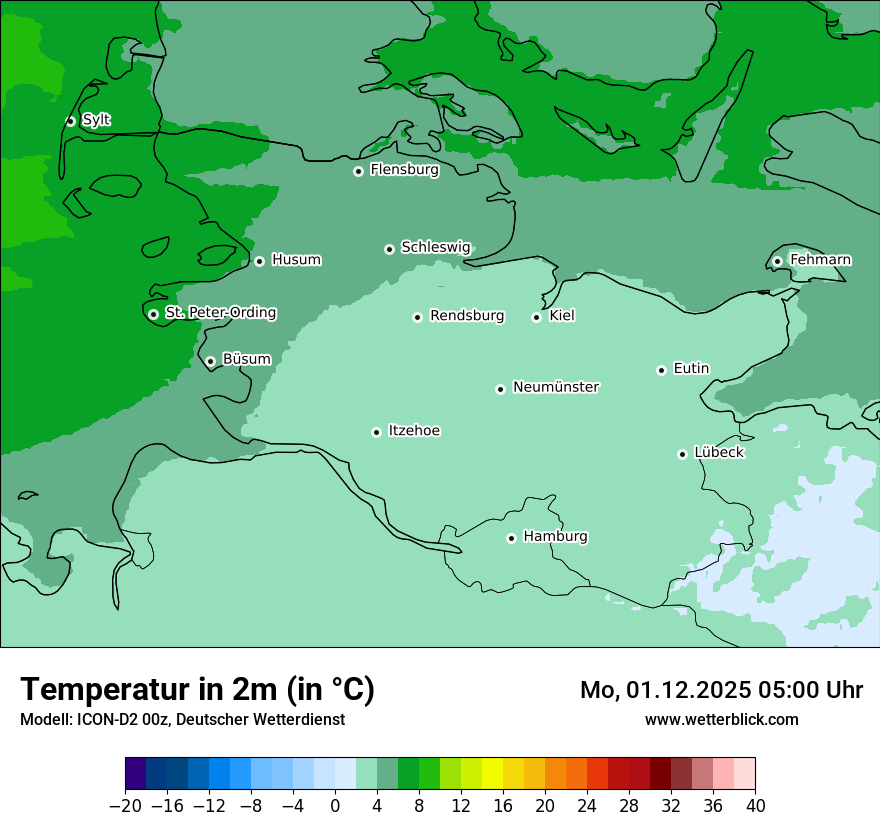 Modellkarten Temperatur