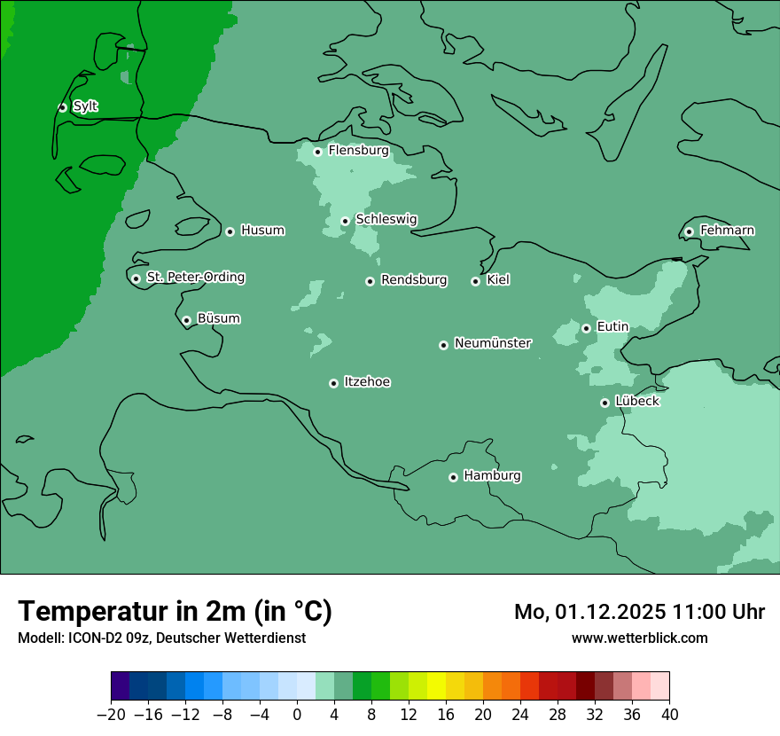 Modellkarten Temperatur