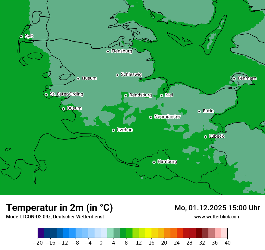Modellkarten Temperatur