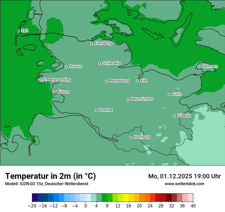 Modellkarten Temperatur