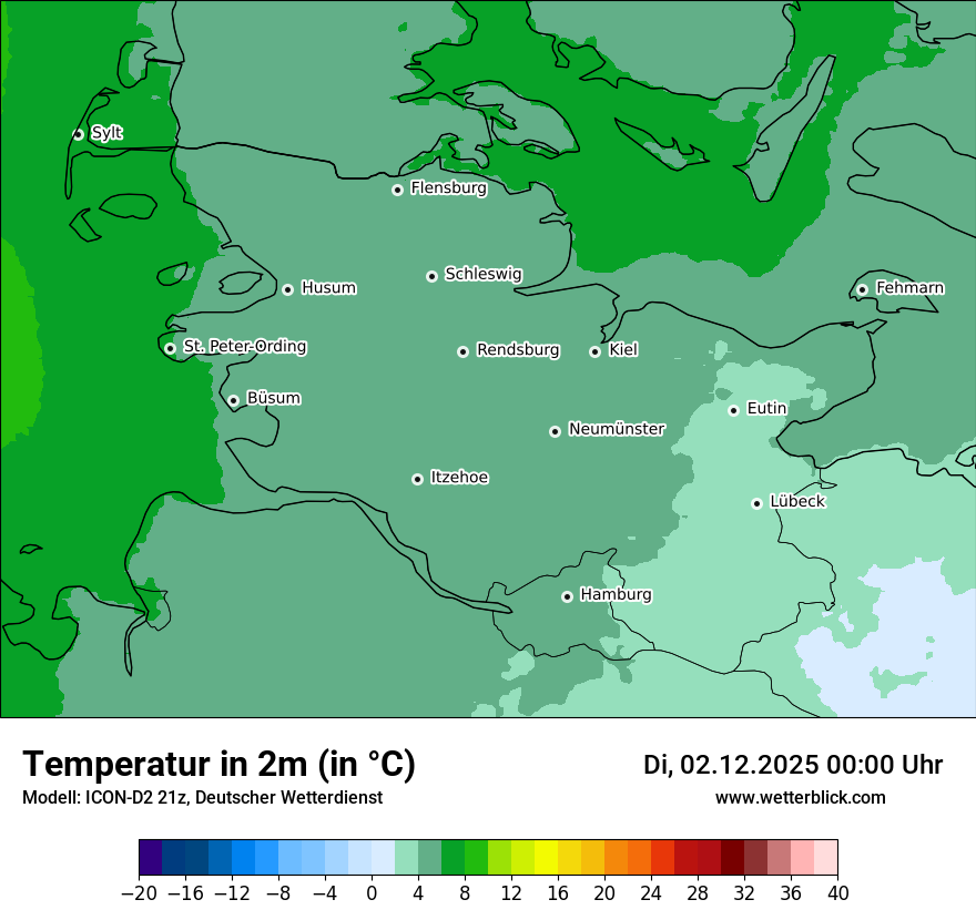 Modellkarten Temperatur