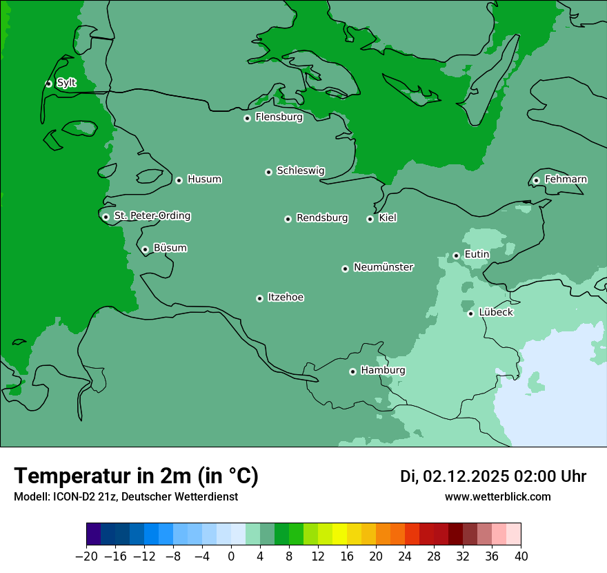 Modellkarten Temperatur
