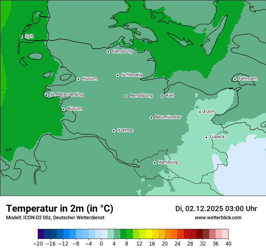 Modellkarten Temperatur