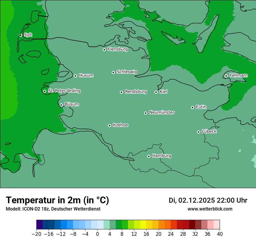 Modellkarten Temperatur