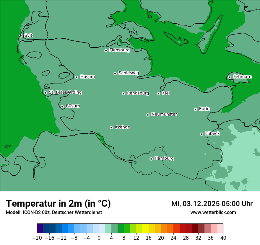 Modellkarten Temperatur
