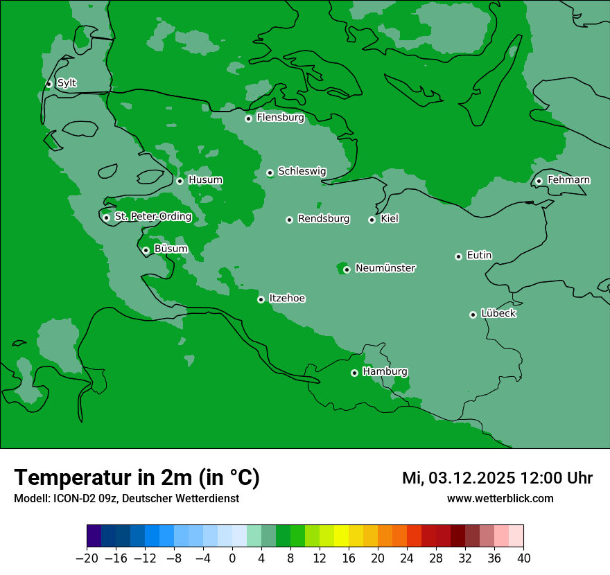 Modellkarten Temperatur