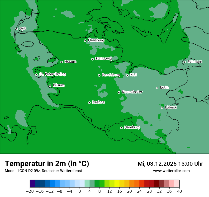 Modellkarten Temperatur