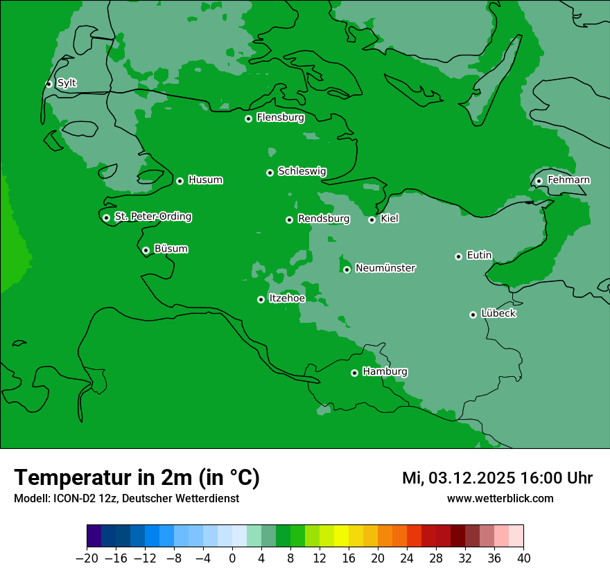 Modellkarten Temperatur