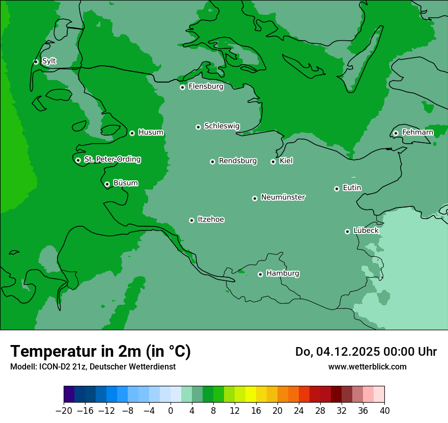 Modellkarten Temperatur