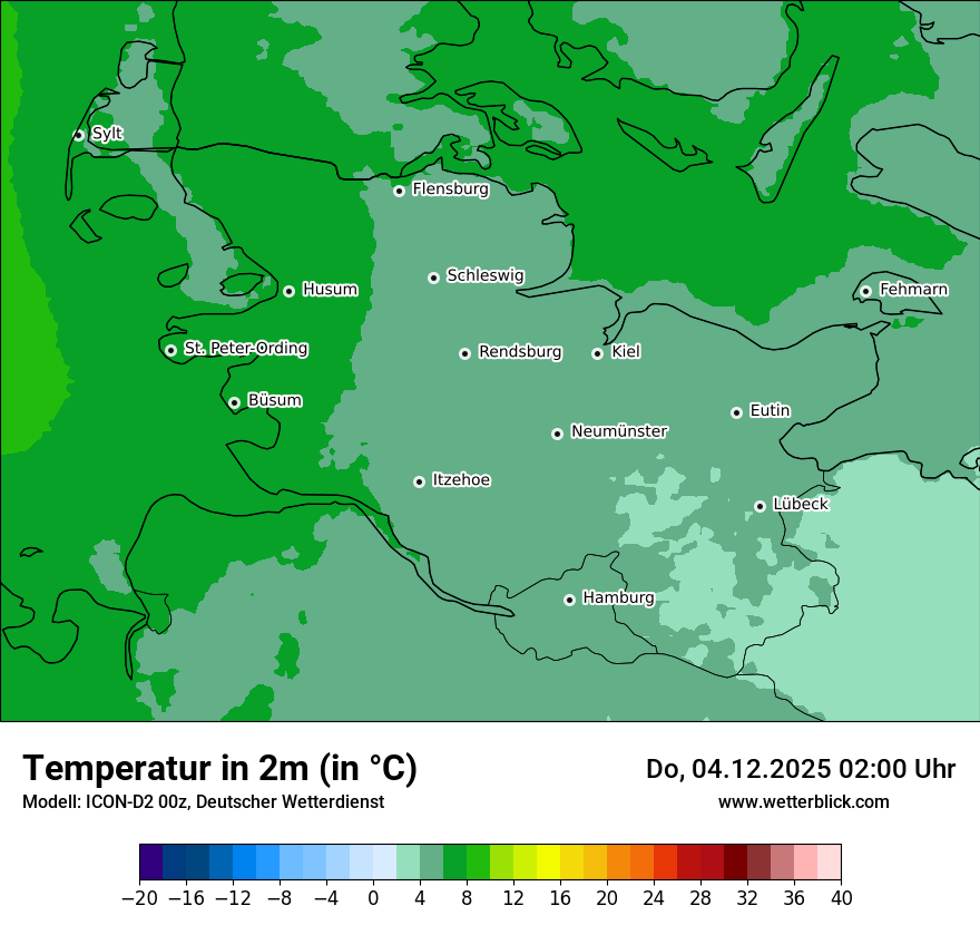 Modellkarten Temperatur