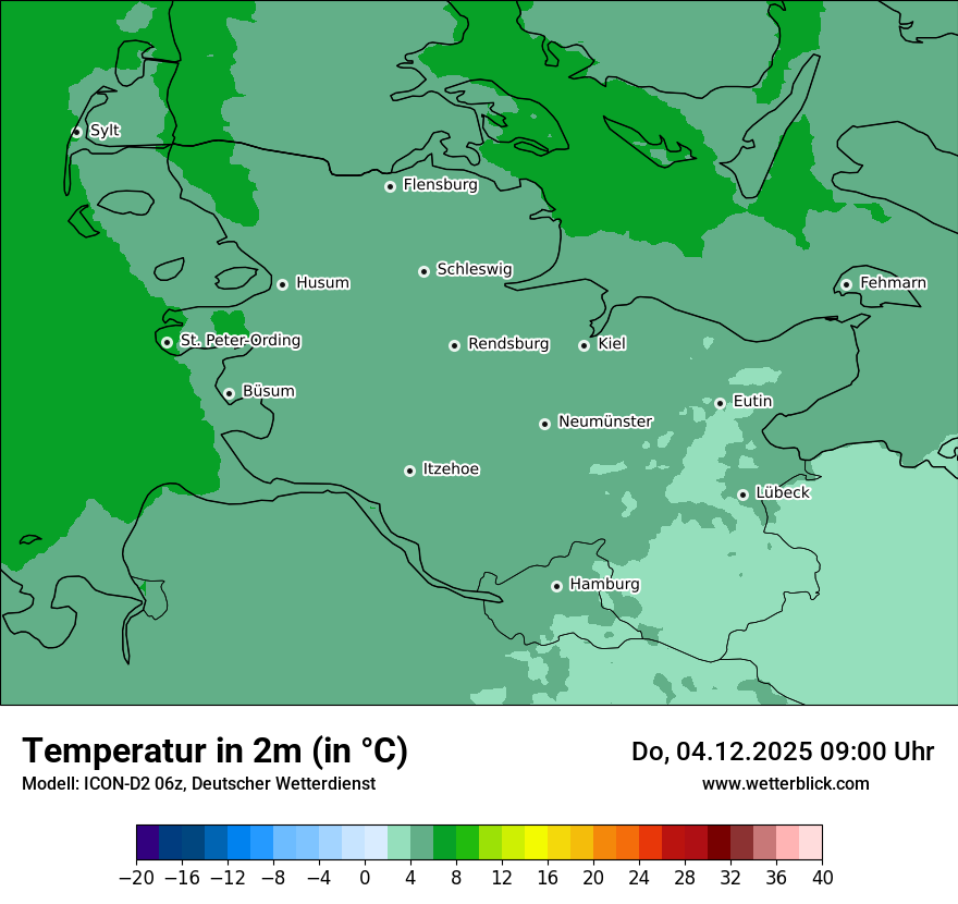 Modellkarten Temperatur