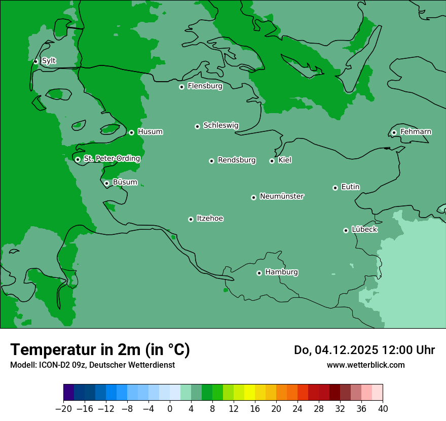 Modellkarten Temperatur
