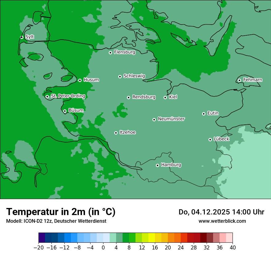 Modellkarten Temperatur