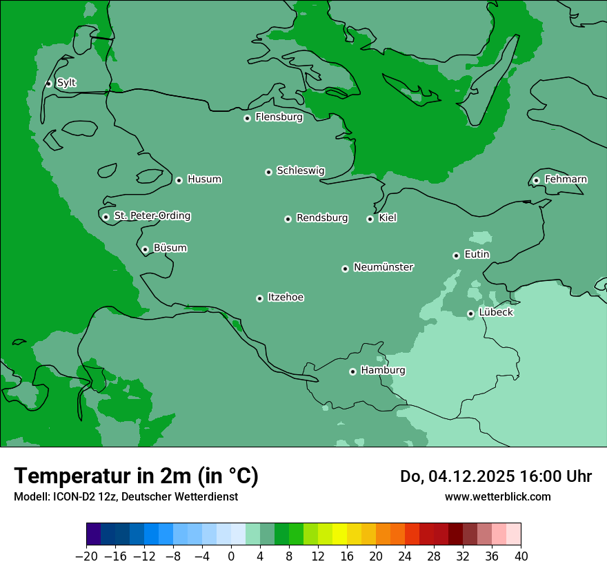Modellkarten Temperatur