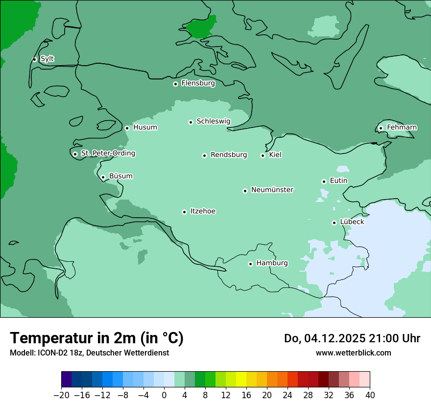 Modellkarten Temperatur