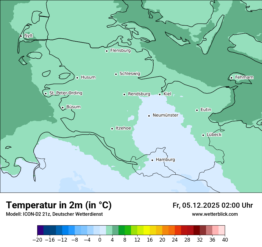 Modellkarten Temperatur