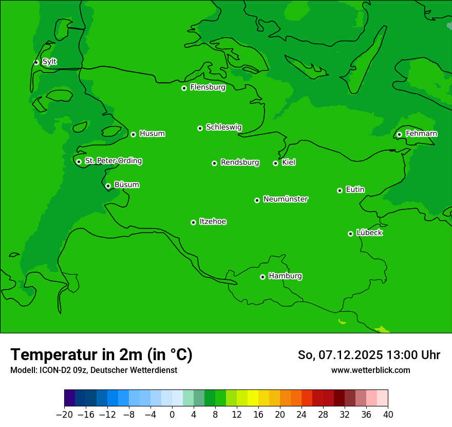 Modellkarten Temperatur