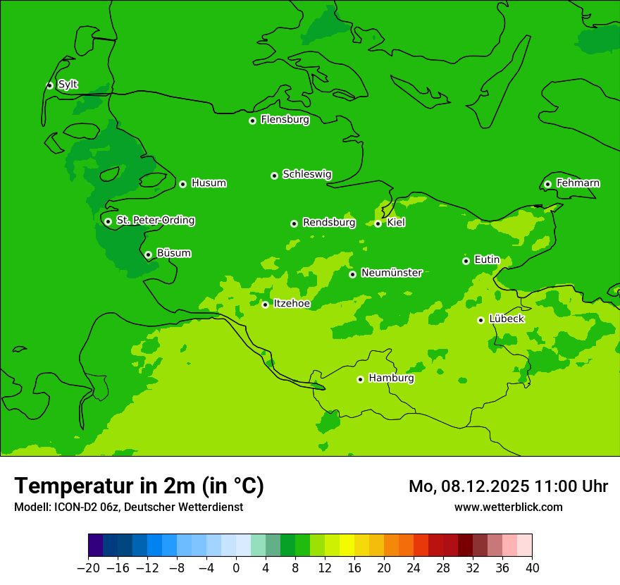 Modellkarten Temperatur