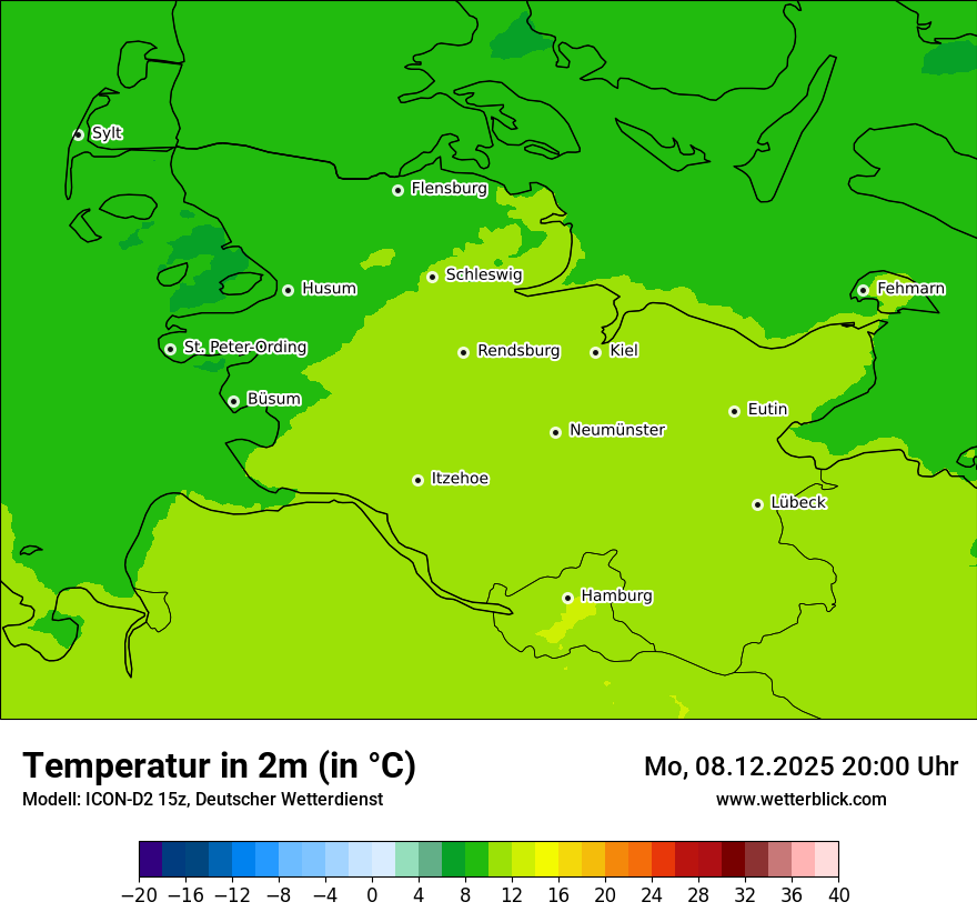 Modellkarten Temperatur
