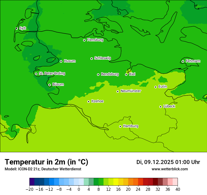 Modellkarten Temperatur