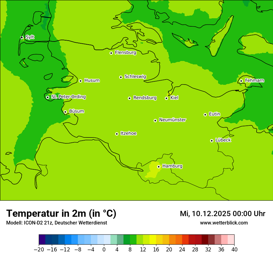 Modellkarten Temperatur
