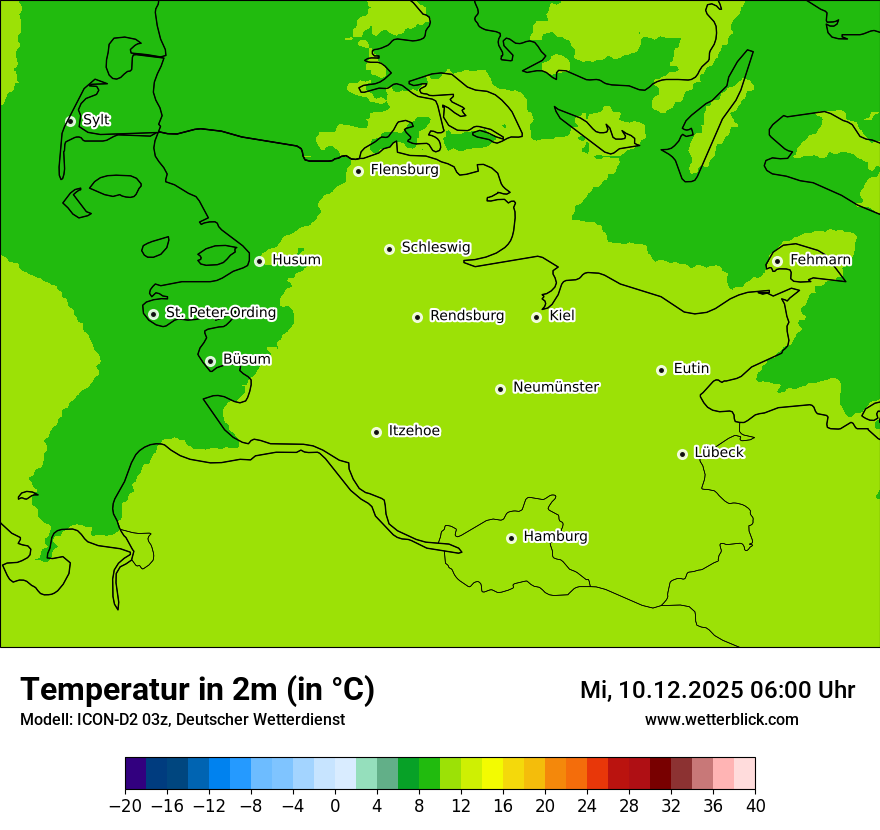Modellkarten Temperatur